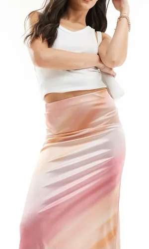 🆕love...ady Orange to Pink Ombre Mid Skirt XS🆕 thumbnail 1
