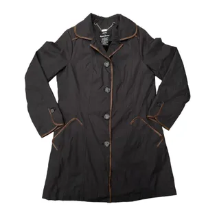 Vintage  Black Formal Pea Coat Rain Jacket thumbnail 1