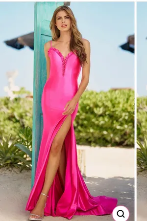 Sherri Hill Teal Dress 56191 Size 4 thumbnail 4