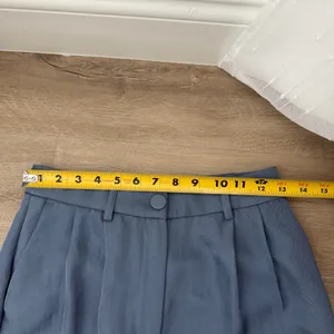 Express slate blue high-waisted pleated wide-leg pants thumbnail 4
