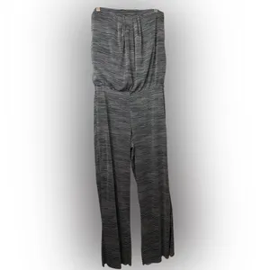 CYNTHIA ROWLEY Black White Stripe Strapless Jumpsuit thumbnail 3