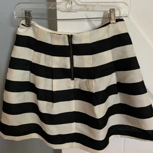 Black/white large horizontal stripes flare mini skirt , size XS fully lined thumbnail 2