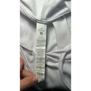 Lululemon Ribbed Full Zip Hoodie 10 White Slim‎ Fit Activewear Long Sleeve READ thumbnail 5