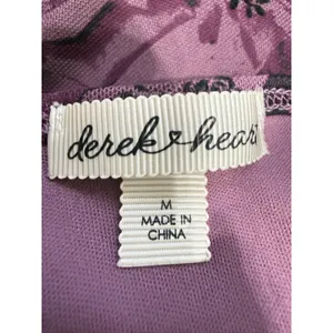 Derek Heart Y2K Purple Mesh Floral Lace Trim Long Sleeve Crop Top Grunge Blouse Women’s M thumbnail 8