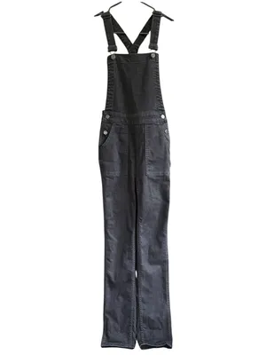 EUC Madewell Denim Cross Back Overalls Black Size XS Retail $148.00 thumbnail 4
