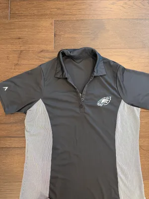 Antigua Gray/Black Short-Sleeve Philadelphia Eagles Polo Small(?) - C54-064 thumbnail 2