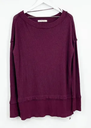 Free People North Shore Purple Thermal SZ XS thumbnail 1