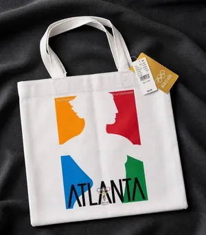 Olympic Heritage Atlanta 1996 Centennial Canvas Tote Bag White NWT 716914 PacSun thumbnail 1