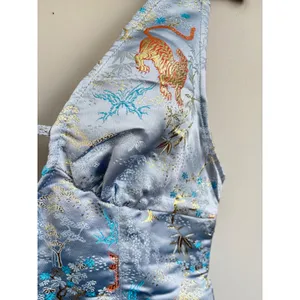 Urban Outfitters Womens M Asian‎ Mini Dress Light Blue Satin Tiger thumbnail 3