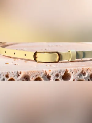 Elegant Cream Skinny Belt Gold Buckle Minimalist Y2K Style thumbnail 9