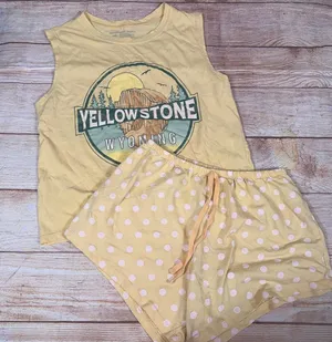 Weekend Soul Yellowstone Wyoming Small Pajama Set Yellow thumbnail 1
