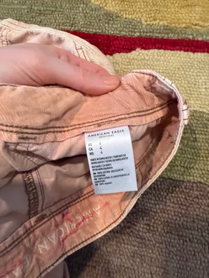 American Eagle Outfitters High Rise Corduroy Cargo Shorts Peach 4 Runs Small thumbnail 5