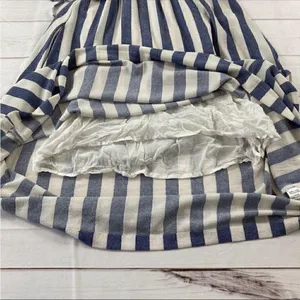 Ark & Co Womens Blue//White Striped Off Shoulder Smocked Maxi Dress Medium thumbnail 8