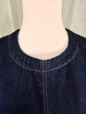 Madewell Denim Shift Dress Womens Size 2 100% Cotton Sleeveless Blue Midi thumbnail 5