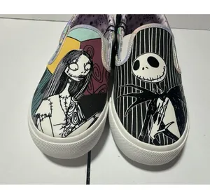 Nightmare Before Christmas Jack and Sally Slip On Sneakers 7 1/2 thumbnail 2