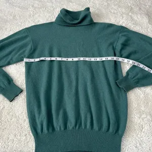 Women's Cashmere Sweater Teal Pullover Turtleneck M Preppy Country Club Designer thumbnail 3