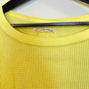 FREE PEOPLE Microphone Drop-Shoulder Cotton Thermal Top in Lemon Grass X-Small thumbnail 5