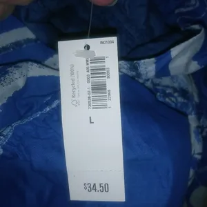 Old Navy L Sleeveless Rope Straps Pocketed Aloha Maxi Dress in Blue White thumbnail 9