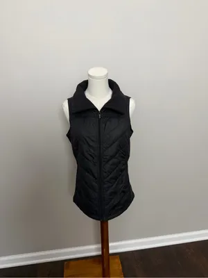 Columbia Vest Full Zip Quilted Lightweight Fleece Panels Mock Neck Layer Black thumbnail 8