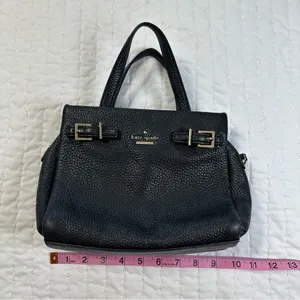 Kate Spade Black and Gold Pebbled Leather Crossbody Bag thumbnail 8