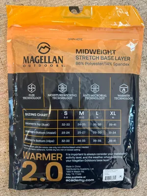 Magellan Outdoors NWT Midweight Base Layer in Black thumbnail 3