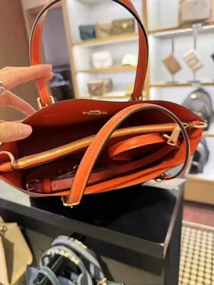 Coach Mollie Tote Bag 25 In Signature Canvas With Orange Print CBB55 thumbnail 3