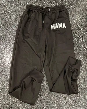 Women’s Black Large Polyester “Mama” Sweatpants Joggers thumbnail 1