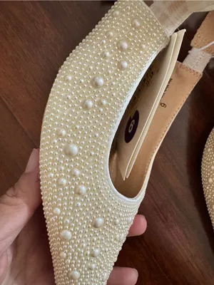 a new day Cream Pearl Embellished Pointed Slingback Mules thumbnail 2