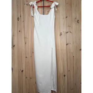Lulus Your Sweetie White Tie-Strap Column Maxi Dress Long Wedding Holiday Medium thumbnail 2