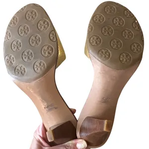 Tory Burch Aerin Metallic Gold Kitten Heel Slides 8.5‎ thumbnail 11