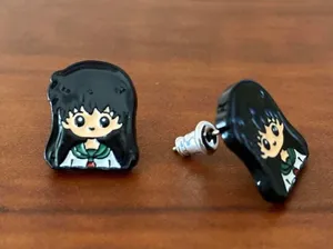 Handmade Boutique Stud Earrings Anime Inuyasha Kagome Kawaii thumbnail 2