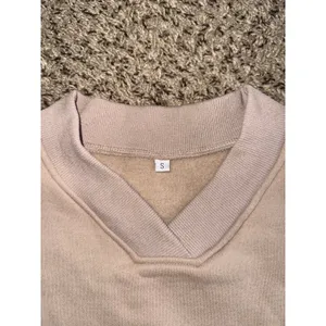 Women's‎ Beige V Neck Sweatshirt Size Small thumbnail 4