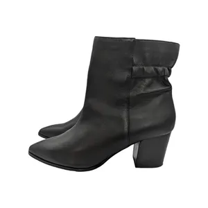 Sole Society Maeryn Bootie Heeled Ankle Boots Black Leather Pointed Toe 7.5 Shoe thumbnail 5