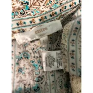 ENTRO Women's Floral Vest Type Open Cardigan Crochet Trim Wide Sleeves Sz L Chic thumbnail 8