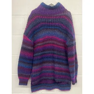 Hatch sz 1/Small Pink Purple Blue Striped Maternity Turtleneck Pullover Sweater thumbnail 4