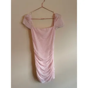 Lucy in the Sky Mini Dress Women Small Pink Ruched Mesh Bodycon Cocktail Party thumbnail 2