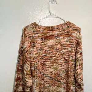 Peyton Primrose Women's Size Large Crewneck Sweater Multicolor Knit Orange Green thumbnail 8