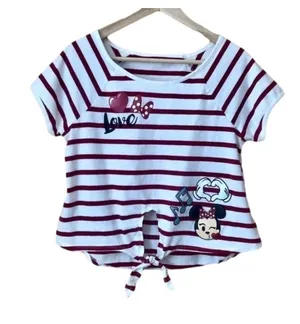 Vintage Disney Destinations scoop neck tie front crop tee M thumbnail 1