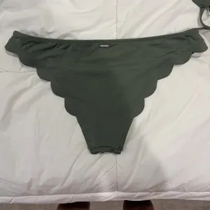 Abercrombie & Fitch Olive Green Scallop Edge Bikini Bottoms thumbnail 2