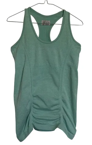 Athleta Womens XS Green‎ Heathered Ruched Seamless Racerback Tank Top 648266 thumbnail 1