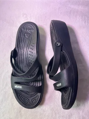 CROCS Black Dual-Strap Slide Sandals thumbnail 6