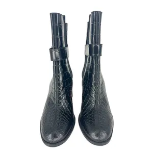 Christian Louboutin Croc Embossed Chelsea Boot 70 Calf Leather in‎ Black Size 37 thumbnail 7