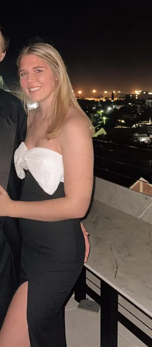 Windsor Strapless Black Dress With White Bow thumbnail 1