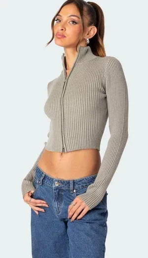 Double Zip Up Cardigan thumbnail 2