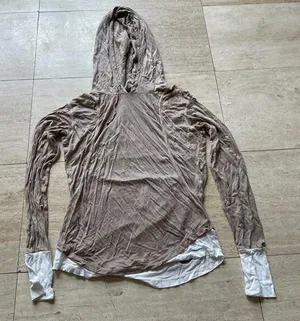 Splits59 Women Sz S Pullover Brown Hoodie Sweatshirt Stretch‎ Knit thumbnail 1