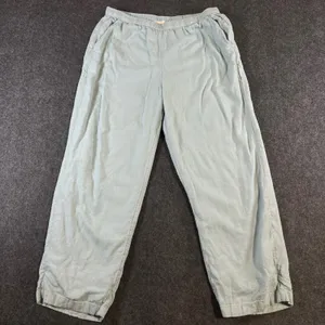Abercrombie & Fitch Blue Green Linen Blend Wide Leg Pull On Pants Medium Regular thumbnail 1