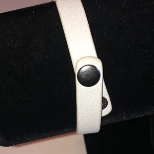 Blessed White Faux Leather and Silver Tone Bracelet thumbnail 5