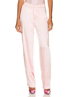 Good American Bubble Pink Satin Trousers Dress Pants Size 6/28 thumbnail 11