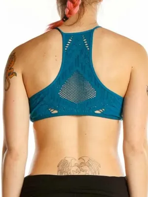 Free People Hanalei Seamless Bra Bralette in Jewel Blue NWT thumbnail 2