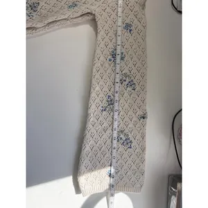 Sincerely‎ Jules Floral Embroidered Pointelle Knit Tie Front Cardigan Cream M thumbnail 10